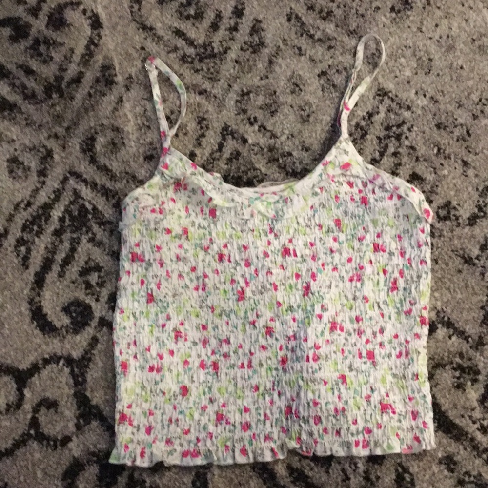 wild fable white and floral tank top size S